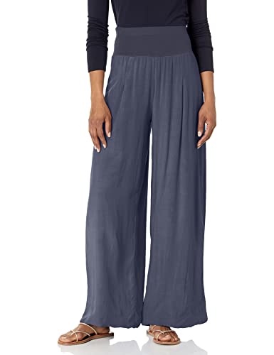 M Made in Italy Damen Maxi-Palazzo elastischem Bund und weitem Bein Hose, Navy, S von M Made in Italy