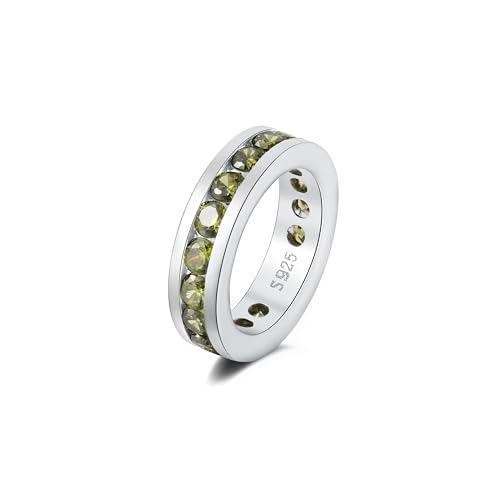 Geburtsstein-Anhänger aus 925er Sterlingsilber für Halsketten – Stapelbares Eternity-Design mit Kristallsteinen – 12 Monatsoptionen – Personalisierte Geschenkidee für Damen von M Muses art design