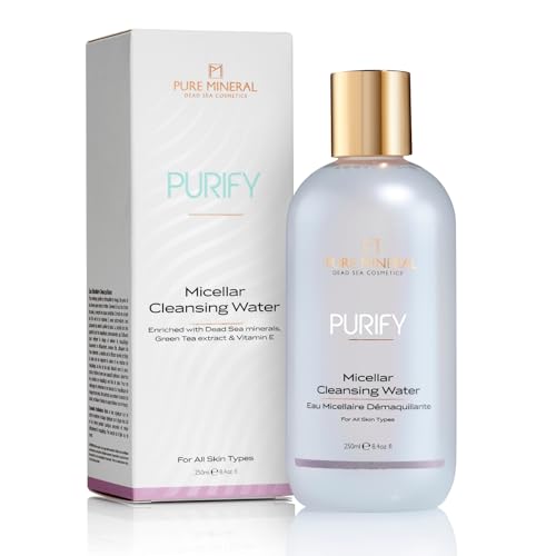 Pure Mineral - Reinigendes Mizellenwasser - Sanfte Entfernung von Make-up mit Grüntee-Extrakt - Geeignet für alle Hauttypen - Ohne Silikone, Sulfate, Parabene - 250ml von M PURE MINERAL DEAD SEA COSMETICS
