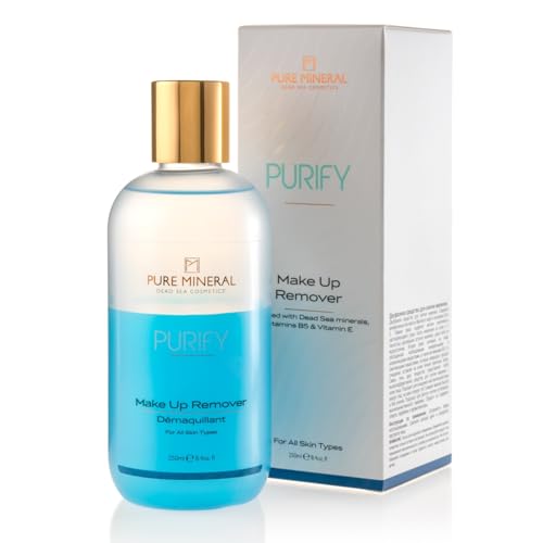 Pure Mineral - Zwei-Phasen-Make-up-Entferner - Sanfter Reiniger für Wasserfestes Make-up - Angereichert mit Vitaminen B5 und E - Ohne Silikone, Sulfate, Parabene - 250ml von M PURE MINERAL DEAD SEA COSMETICS
