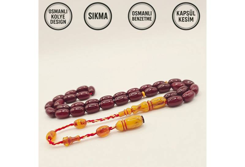 M-Punkt24 Kettenanhänger Tesbih Tespih OSMANLI BENZETME Kapsül Gebetskette Misbaha Kolye Design, Sistem Püskül von M-Punkt24