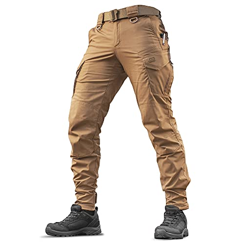 M-Tac Herren taktische Cargohose Aggressor Gen.II Flex, leichte Ripstop-Hose mit Teflon-Beschichtung, elastischer Bund, YKK-Reißverschlüsse, ideal für Outdoor, Training & Arbeit, Coyote Brown, 30W/30L von M-Tac