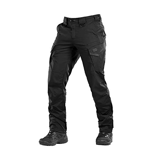 M-Tac Herren Taktische Cargohose Aggressor Gen.II Flex, leichte Ripstop-Hose mit Teflon-Beschichtung, elastischer Bund, YKK-Reißverschlüsse, ideal für Outdoor, Training & Arbeit, Black, 40W / 32L von M-Tac