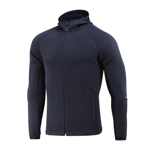 M-Tac Herren Fleece Hoodie Polartec® – Warme Fleecejacke mit Kapuze, Atmungsaktiv & Strapazierfähig, Sport & Outdoor, Dark Navy Blue, M von M-Tac