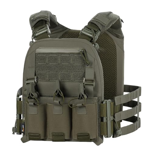 M-Tac Cuirass FAST Elite Plate Carrier Weste – Taktische Ballistische Weste, Cordura 500D, mit Duraflex Fastex-Schnallen, Molle-Kompatibel, für ESAPI Ballistikplatten, Ranger Green von M-Tac