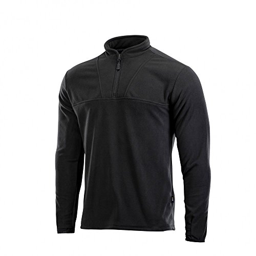 M-Tac Herren Fleece Quarter Zip Pullover - Leichtes Thermoshirt für Alltag, Wandern & Outdoor-Abenteuer, Schwarz, Mittel von M-Tac