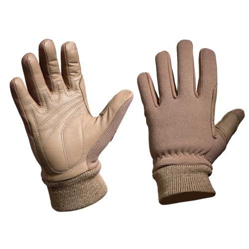 M-Tac Taktische Schießhandschuhe Assault Mk.8 – Robuste Lederhandschuhe für Militär, Polizei & Airsoft, Verstellbarer Klettverschluss, Khaki, M von M-Tac