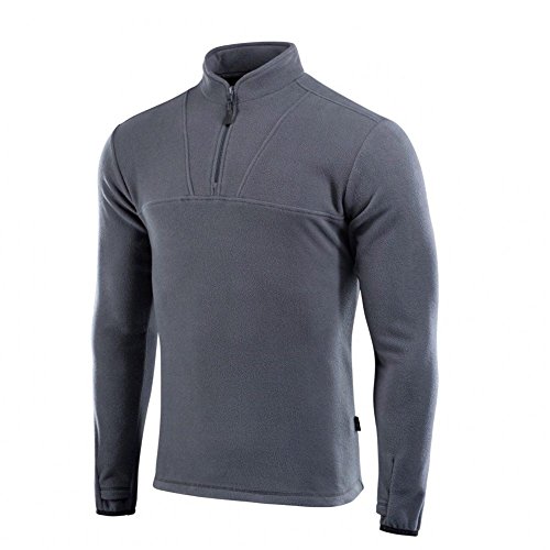 M-Tac Herren-Pullover mit Viertelreißverschluss – Fleece-gefüttertes Thermohemd für Herren – leichtes taktisches Langarm-Shirt Top Delta, grau dunkel, L von M-Tac