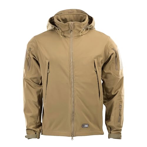 M-Tac Herren Softshell Jacke – Taktische Winterjacke, Winddicht & Wasserabweisend, Atmungsaktive Outdoor Jacke mit YKK-Reißverschluss Tan, 3XL von M-Tac