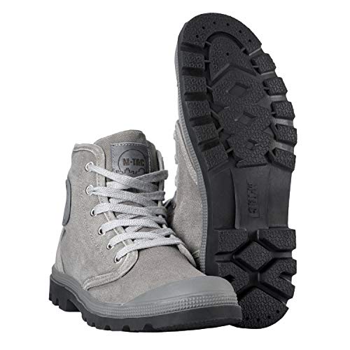 M-Tac Herren Trekking Sneaker – Leichte Outdoor Schuhe aus Canvas, Atmungsaktive Militär Turnschuhe mit Vulkanisierter Gummisohle (grau), 45 EU von M-Tac