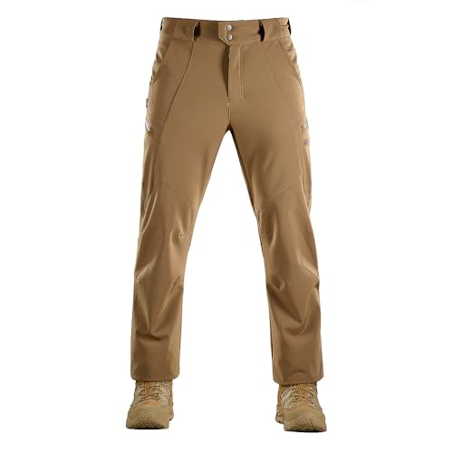 M-Tac Softshell Winterhose Herren – Winddicht & Wasserabweisend – Taktische Outdoor Hose für Winter, Wandern & Arbeit Coyote, XXL von M-Tac