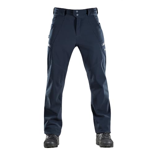 M-Tac Herren Taktische Softshell Hose Winter, Warme Militärische Cargohose, Wasser- & Winddicht, Atmungsaktive Outdoor Thermohose mit Fleece, Softshell Wanderhose, Dark Navy Blue, M von M-Tac