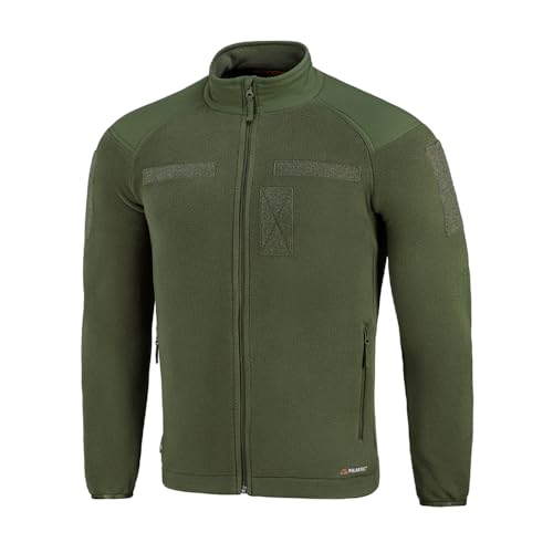 M-Tac Herren Fleecejacke Combat Fleece mit Polartec® 200, Taktische Outdoor Jacke mit Winddichten Einsätzen, Militär Softshell mit YKK, Warme Thermojacke für Herbst und Winter, Army Olive, L/R von M-Tac