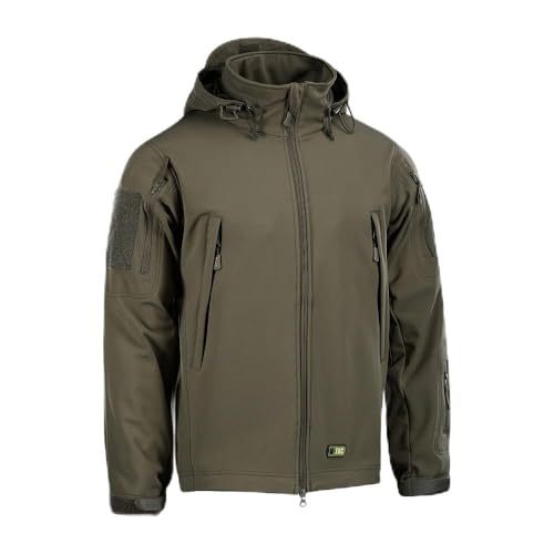 M-Tac Herren Softshell Jacke – Taktische Winterjacke, Winddicht & Wasserabweisend, Atmungsaktive Outdoor Jacke mit YKK-Reißverschluss Olive, L von M-Tac