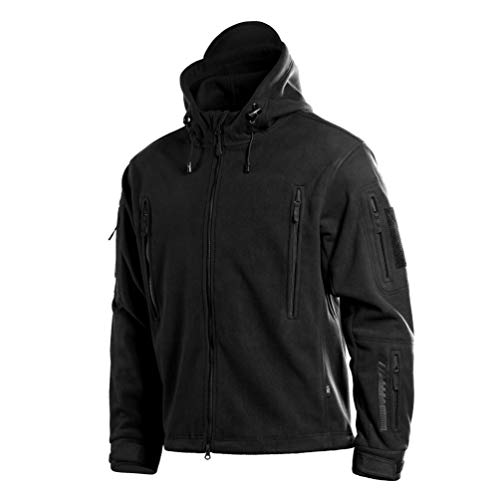 M-Tac Militär-Fleecejacke Herren – Taktischer Fleece-Hoodie – Survival Sweatshirt - Schwarz - Groß von M-Tac