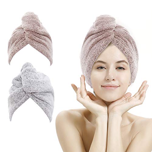 M-bestl Haarhandtuch/Turban, Haartrocknungs-Handtuch mit Knöpfen, Mikrofaser-Handtuch, 2er-Pack… von M-bestl