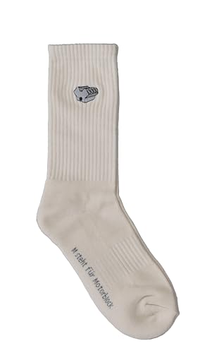 M steht für Motorblock - die Socken (DE/NL/SE/PL, Numerisch, 40, 43, Regular, Regular, Off White) von M steht für Motorblock