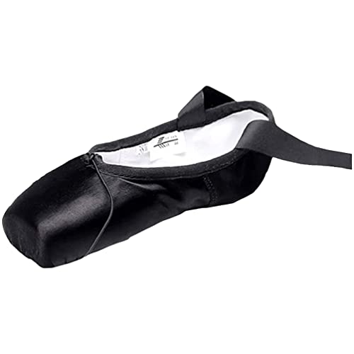 M&Catree Ballett Spitzenschuhe Ballettschläppchen Tanzschuhe mit dem genähten Band für Mädchen Damen - Schwarz, CN 45 (EU 44) von M&Catree