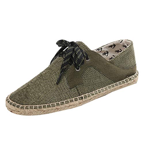 M&Catree Espadrilles für Herren Casual Canvas Flache Schuhe Atmungsaktiv Slip-On Halbschuhe Moccasins - Armee Grün, CN 42 (EU 41) von M&Catree