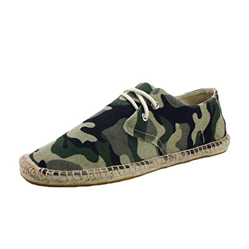 M&Catree Espadrilles für Herren Casual Canvas Flache Schuhe Tarnung Atmungsaktiv Halbschuhe Slip-On Flats - Camo, CN 43 (EU 42) von M&Catree