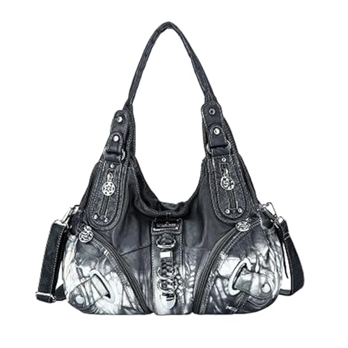 M&Catree Frauen Handtasche Weich Washed Tie-dye PU-Leder Hobo Umhängetasche Y2K Damentasche Henkeltasche von M&Catree