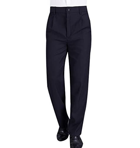 M&Catree Kochhose Herren Bäckerhose Arbeitshose Gummizug elastische Taille Hose mit Tasche - Schwarz | Halbelastisch, 4XL von M&Catree