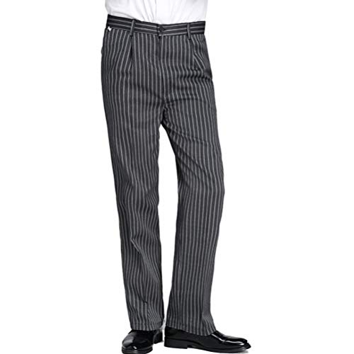 M&Catree Kochhose Herren Bäckerhose Arbeitshose Gummizug elastische Taille Hose mit Tasche - Zebra | Halbelastisch, XL von M&Catree
