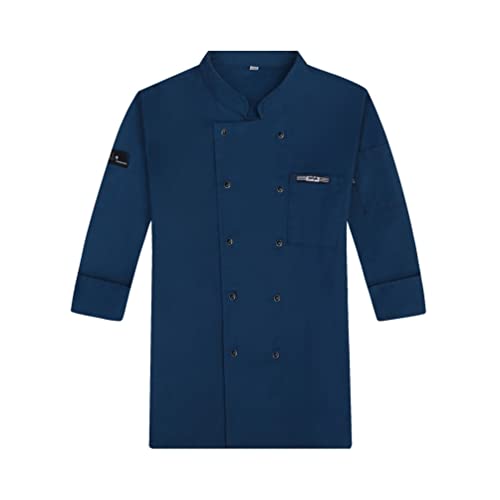 M&Catree Kochjacke Herren Damen Professionelle Kochuniform Atmungsaktive Bäckerjacke - Langarm #1 - Blau See, XL von M&Catree