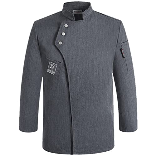 M&Catree Kochjacke Unisex mit Druckknopf Kochuniform Berufsbekleidung Bäckerjacke für Herren Damen - Langarm - Grau, 4XL M&Catree Kochjacke Unisex mit Druckknopf Kochuniform Berufsbekleidung Bäckerjacke für Herren Damen - Langarm - Grau, 4XL von M&Catree
