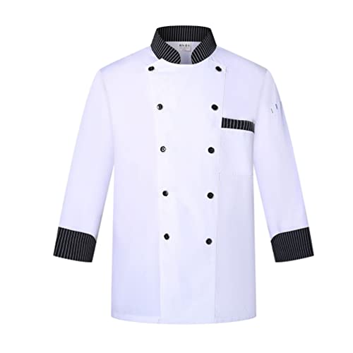 M&Catree Kochjacke Unisex mit Tasche Langarm Kochkleidung Arbeitskleidung Bäckerjacke für Herren Damen - Weiß, XL M&Catree Kochjacke Unisex mit Tasche Langarm Kochkleidung Arbeitskleidung Bäckerjacke für Herren Damen - Weiß, XL von M&Catree