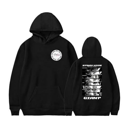 M&Catree Unisex Kapuzenpullover Langarm Hoodies Stray Kids Baumwollshirt Pullover für K-Pop Fans - Schwarz #1, S von M&Catree