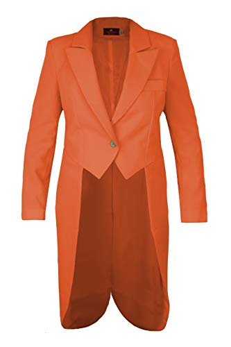 M&G Atelier Damen Frack Kostüm Karnevalskostüm Kostüm Fasching Karneval Gr. 36-54 (48, Orange) von M&G Atelier