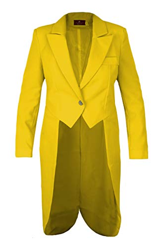 M&G Atelier Damen Frack Kostüm Karnevalskostüm Kostüm Fasching Karneval Gr. 36-54 (50, Gelb) von M&G Atelier