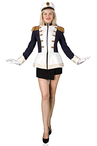 M&G Atelier Damen Matrosen Jacke Matrosin Marine Hochwertige Kostüm Karneval Fasching 36-54 (42) von M&G Atelier