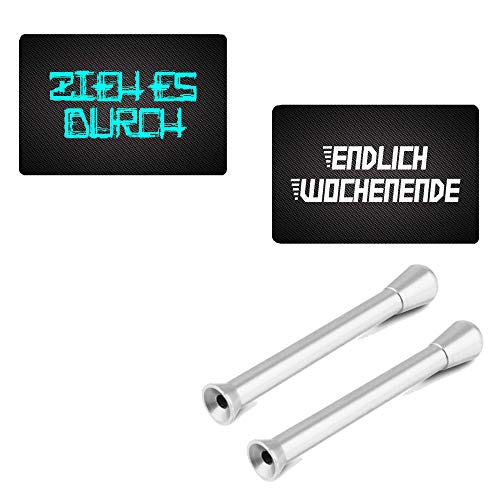 Farbiges Zieh Röhrchen & „ENDLICH Wochenende & „ZIEH ES DURCH“ Karten Alu Snuff Snorter Tube Bullet Sniffer Snuffer Portionierer für Schnupftabak - Farbe & Menge frei wählbar (2X Silber & 2 Karten) Farbiges Zieh Röhrchen & „ENDLICH Wochenende & „ZIEH ES DURCH“ Karten Alu Snuff Snorter Tube Bullet Sniffer Snuffer Portionierer für Schnupftabak - Farbe & Menge frei wählbar (2X Silber & 2 Karten) von M&M Smartek