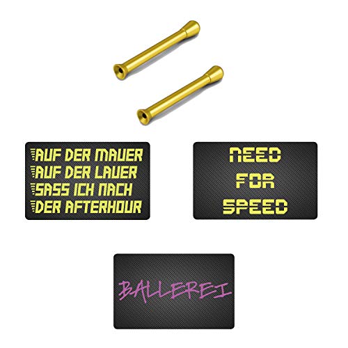 Farbiges Zieh Röhrchen & EC Kreditkarten Carbon Look - Need for Speed & AFTERHOUR & BALLEREI - Karten Alu Snuff Snorter Tube Bullet Sniffer Snuffer Portionierer für Schnupftabak (3 Karten / 2X Gold) von M&M Smartek