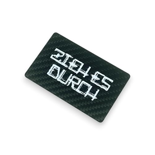 M&M Smartek Carbon Fiber Karte mit Druck auf Vorderseite im EC/Kreditkarten Format Schnee Schieber aus echtem Kohlefaser in schwarz (ZIEH ES DURCH 1x) von M&M Smartek