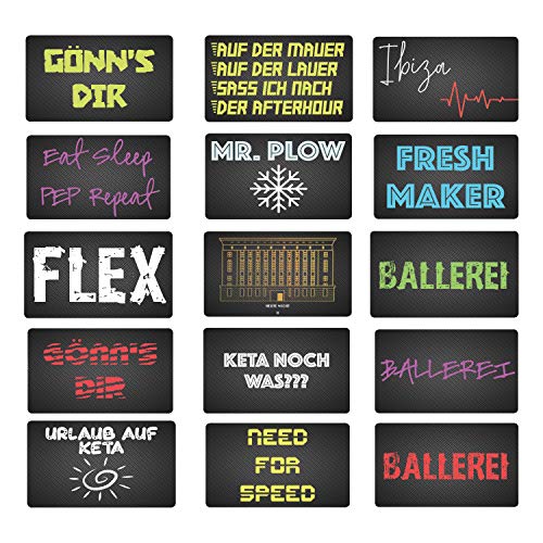 M&M Smartek Karte im EC- / Personalausweis Format im Carbon Look - für die Brieftasche für deinen Schnupftabak Verschiedene Motive Berghain Ibiza Mr Plow Freshmaker etc. (3, Ballerei lila) von M&M Smartek