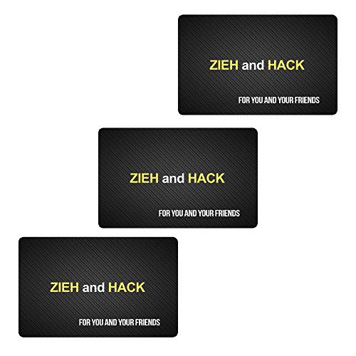 M&M Smartek - ZIEH and HACK Design - Karte im Carbon Look im EC-Karten/Personalausweis Format für ihren Schnupftabak - Snuff - Dosierer etc. (3er Set) von M&M Smartek