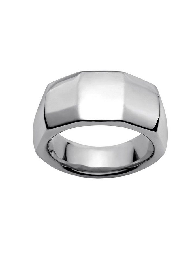 M&M Fingerring Ring Damen silber / gold breit (12mm) Pure Volume (1-tlg), deutsche Qualität, inkl. edles Schmucketui von M&M