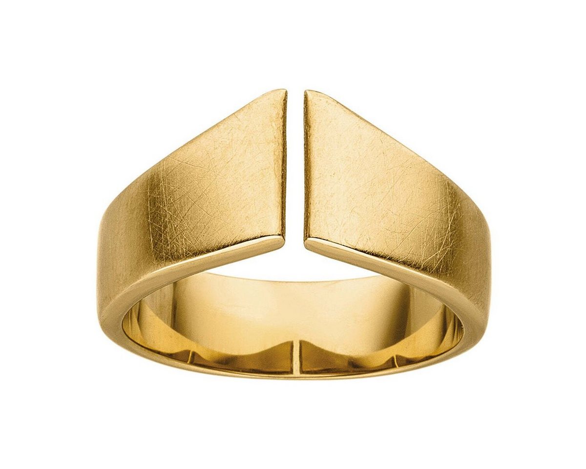 M&M Fingerring Ring Damen silber / gold matt breit Pure Volume (1-tlg), deutsche Qualität, inkl. edles Schmucketui von M&M