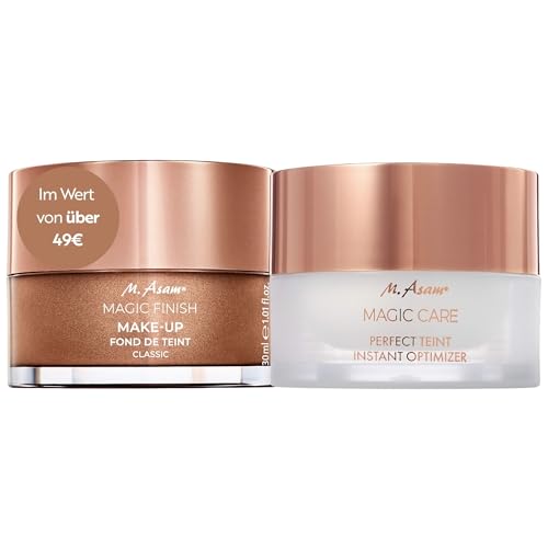 M. Asam MAGIC FINISH Make-up Mousse Classic (30ml) & MAGIC CARE Perfect Teint Primer (30ml) Gesicht Set – Foundation Make-up, Getönte Tagescreme & Primer Make-up Für Ein Natürliches Gesicht von M. Asam