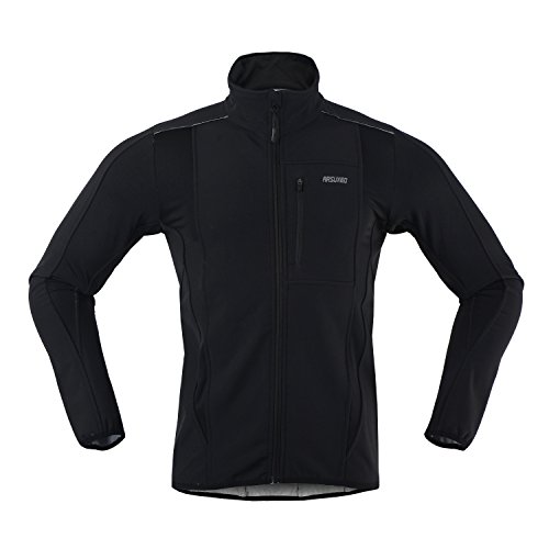 M.Baxter Fahrrad Trikot Winter Herbst Fahrradbekleidung Wasserdicht Winddicht Atmungsaktiv Warm Fleece Jacke (schwarz, XL) von GITVIENAR