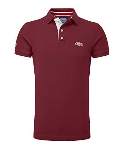 M.Conte Herren Poloshirt Basic Men's Kurzarm Polohemd T-Shirt Polo-Shirt Pique- Gr. L, Dunkel-Rot von M.Conte