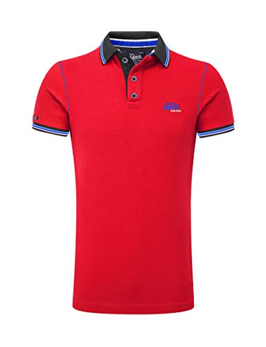 M.Conte Poloshirts für Herren Kurzarm Polohemd Strech-Baumwolle T-Shirt Fun Poloshirt Pique Basic Men's Plain Royal Blau S M L XL XXL XXXL Romano (S, Rot Red) von M.Conte