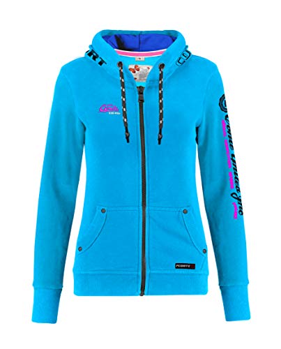 M.Conte Rachel Damen Hooded Sweater Sweat-Shirt-Jacke S M L XL Weiss Blau Grau Schwarz Pink Mit Kapuze (L, Türkis Blau) … von M.Conte