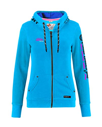 M.Conte Rachel Damen Hooded Sweater Sweat-Shirt-Jacke S M L XL Weiss Blau Grau Schwarz Pink Mit Kapuze (S, Türkis Blau) … von M.Conte