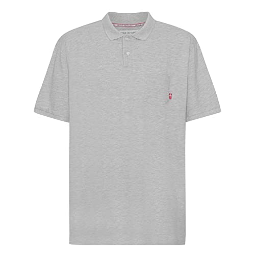 M.I.N.E DENMARK Herren Polo mit Brusttasche, Farben:Grey Melange, US-Sizes:5XL von M.I.N.E DENMARK