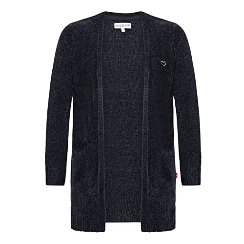 M.I.N.E DENMARK Kurze Damen Strickjacke - feiner Cardigan für Frauen Plussize, Farben:Dark Navy, US-Sizes:S von M.I.N.E DENMARK