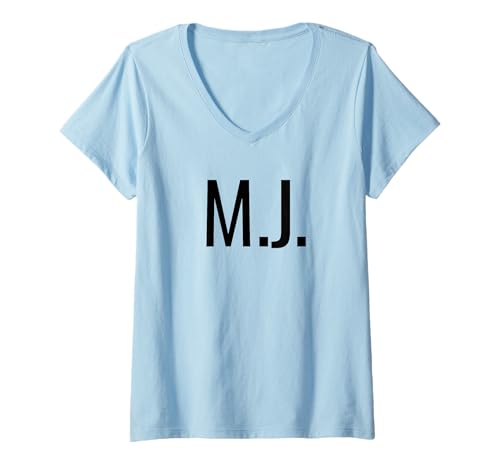 Damen M.J. MJ T-Shirt mit V-Ausschnitt von M.J. Designs